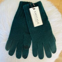 AMICALE Cashmere Touch Screen Tech Knit Gloves, Luxurious, 100%, Dark Green, NWT - $83.22