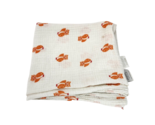 ADEN AND ANAIS SWADDLE MUSLIN COTTON BABY SECURITY BLANKET ORANGE OWLS - £26.74 GBP