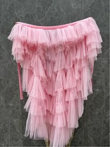 GREEN High Low Layered Tulle Skirt Holiday Outfit Women Hi-lo Wrap Tulle Skirts image 6
