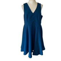 Torrid Blue Sleeveless V-Neck A-Line Fit &amp; Flare Dress Teal Blue Size 18 - $32.41