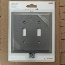 Allen + Roth Bevel 2-Gang Brushed Nickel Indoor Wall Toggle Plate, 5x5 {S} - $8.59