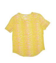 Equipment Femme Silk Shirt Womens XS Yellow Striped Reptile Print Short ... - £23.89 GBP