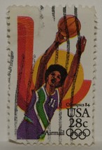 VINTAGE STAMPS AMERICAN AMERICA USA 28 CENT OLYMPICS BASKETBALL AIRMAIL ... - $1.75