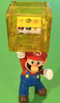 Super Mario with Spinning Yellow Block Slot Machine 5&quot; Figure Toy Nintendo - £4.61 GBP