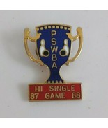 Vintage 1987-1988 PSWBA  Hi Single Game Bowling Trophy 1&quot; Lapel Hat Pin - €4,77 EUR