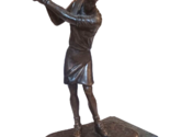 Bronze Statue Vintage Golfer Golf Female Golfing Trophy Sculpture Marble... - £85.43 GBP