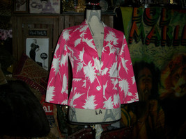 ISSAC MIZRAHI for Target  Pretty In Falling Leafs  Pink+White Jacket Size S - $19.80