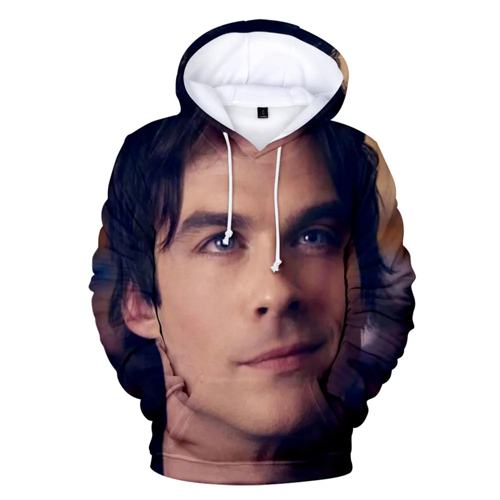 The Vampire Diaries Damon Salvatore Elena Gilbert Stefan Salvatore Hooded  Men/W - £137.00 GBP