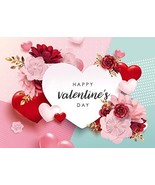 Dudaacvt 8x6ft Happy Valentine&#39;s Day Backdrops Love Heart Photography Ba... - £35.51 GBP