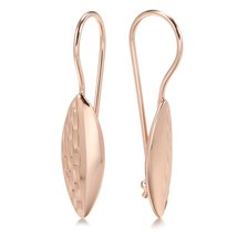 Hot Fashion Glossy Drop Earrings for Women 585 Rose Gold Simple Rhombus English  - £7.30 GBP