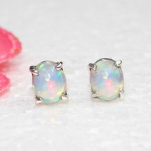 925 Sterling Silver Ethiopian Opal Earrings Handmade Jewelry Birthstone Earrings - £38.65 GBP