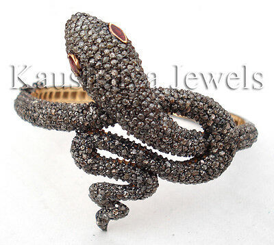 Primary image for Victorian 11.50ct Rose Cut Diamond Wedding Snake Bracelet Christmas Holidays