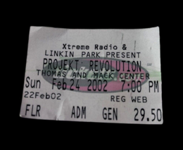 LINKIN PARK Projekt Revolution Vegas February 24, 2002 Tickets Stub Rare - £37.50 GBP