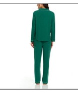 NWT Flora Nikrooz Green with White Piping Long Sleeve Knit Pajamas Size XS - €32,71 EUR