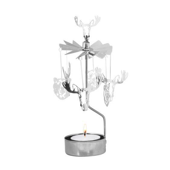 Primary image for Anglaspel Nordic Forest Animals Rotary Tealight Candle Holder NIB Sweden Metal