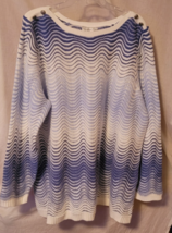 Women&#39;s C.J. Banks Plus Size 3XL Pullover Sweater Blue White Stripe Fall... - $15.99