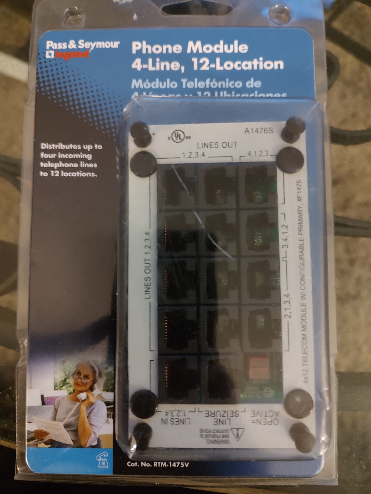 Pass &amp; Seymour Legrand RTM-1475V Phone Module 4-Line, 12 Location,  *New... - $4.99