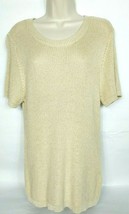 NWT Chaps Women&#39;s Pullover Sweater Size XL Sparkly Beige Scoop Neck - $24.75