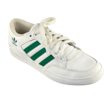 ADIDAS Shoes Boy&#39;s Size 7 Low Hard Court White/ Green Sneakers Leather - £21.64 GBP