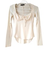 Mixed threads Los Angeles long sleeve beige Crop top M - £8.80 GBP