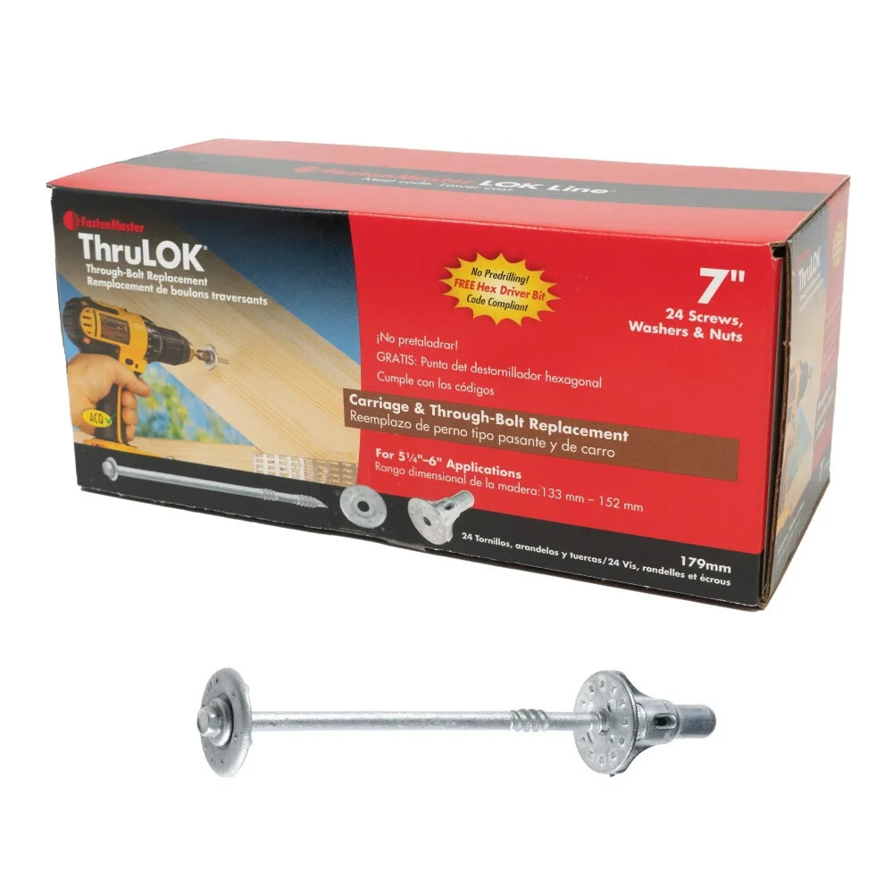 FastenMaster FMTHR007-24 ThruLok No. 14 x 7&#39;&#39; in. Wood Screws – Galvaniz... - $64.34