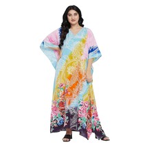 Gypsie Blu Women Kaftan Plus Size Trible Maxi Dresses Casual Boho Summer Kimono  - £30.04 GBP