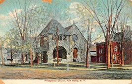Port Henry New York~Presbyterian CHURCH~1909 Butterfield Tinted Photo Postcard - £6.59 GBP