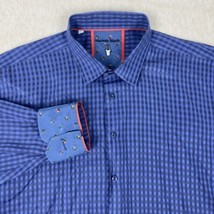 Visconti Black Mens 3XLB 3XL Big Plaid Button Long Sleeve Blue Shirt Fli... - $37.18