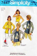 Misses&#39; SHIRT, TOP &amp; HALTER Vintage 1976 Simplicity Pattern 7447 Size 12... - $12.00