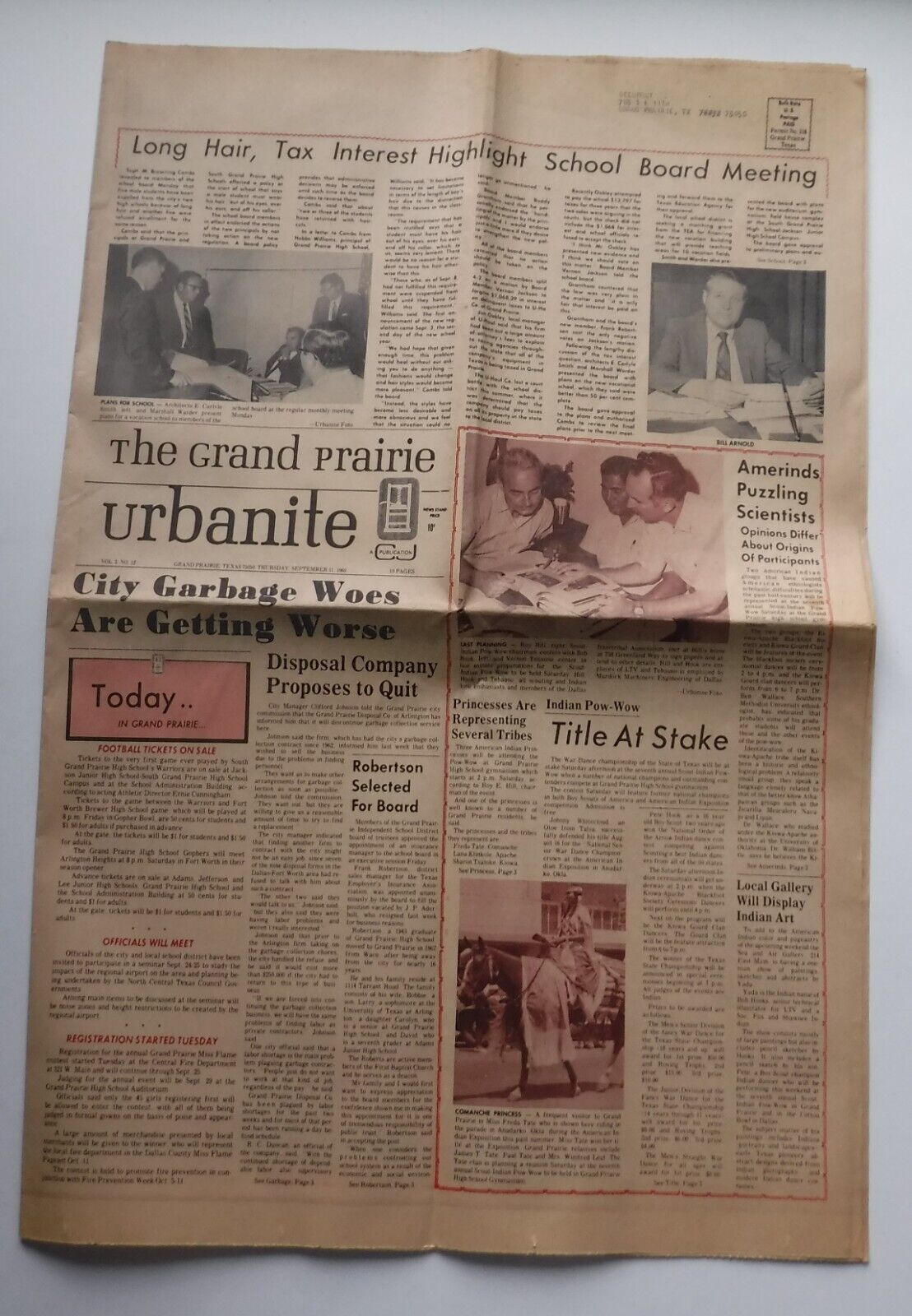 Grand Prairie Urbanite September 11, 1969 Vintage Newspaper Complete - $7.69