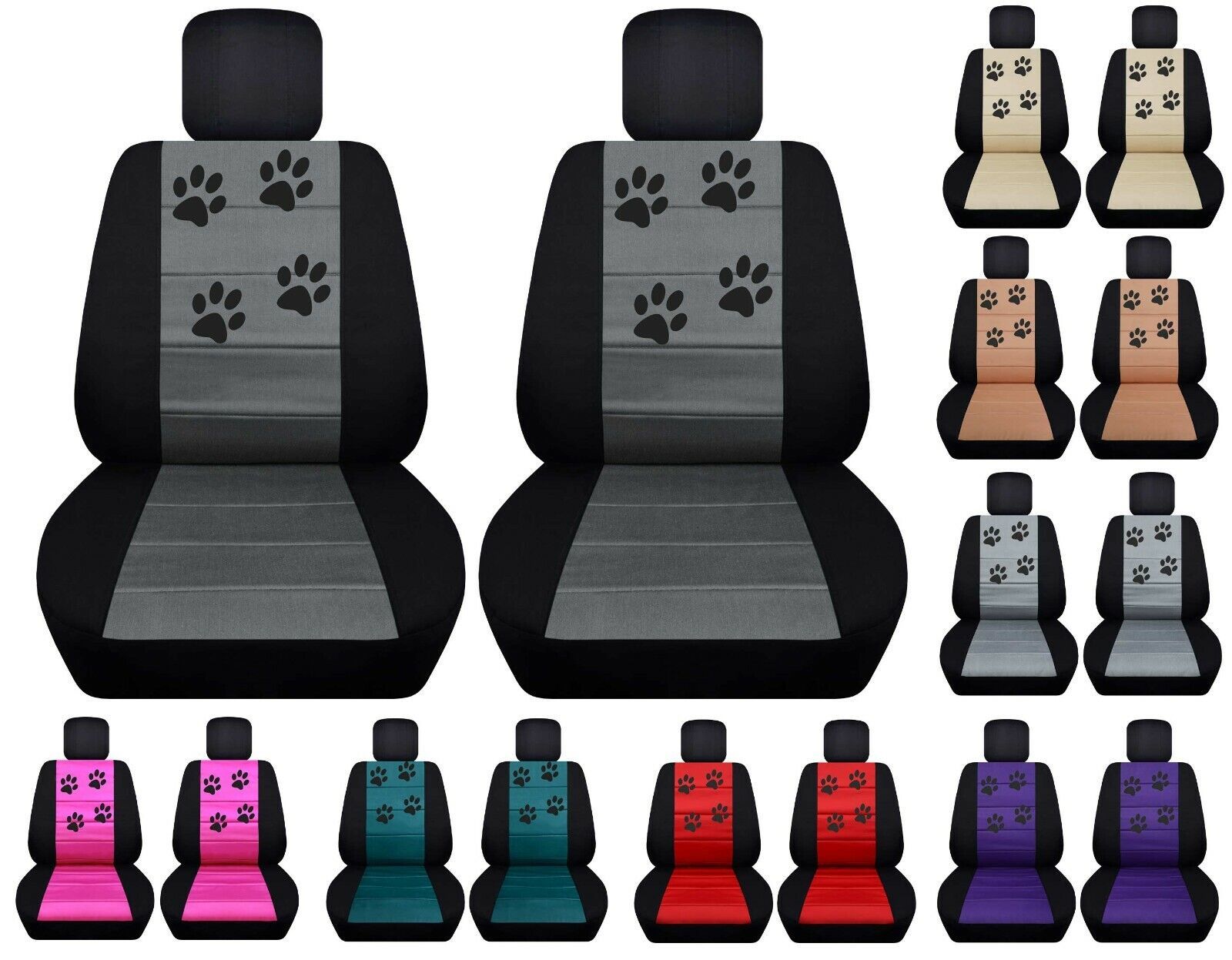 Primary image for Front set car seat covers fits Chevy Colorado  truck 2015-2021 Paw Prints design