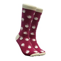 Dark Red and White Patterned Socks (Adult Large) - £5.59 GBP
