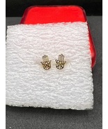 Hamsa hand gold stud earrings - $15.99