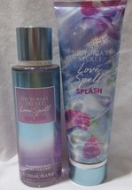 Victoria&#39;s Secret Fragrance Mist &amp; Lotion Set Lot Of 2 Love Spell Splash - £28.23 GBP