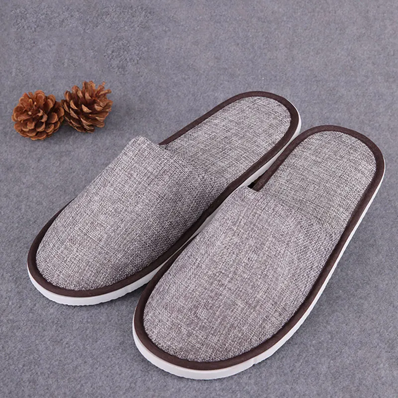 New Casual Unisex Indoor Home Slippers Cotton linen Soft Slippers Autumn Winter  - £30.37 GBP