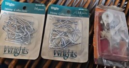 2 Sets of 14 pcs. Heavyweight Pin Sharps for Curtains Drapery Hooks by Wright - £4.67 GBP