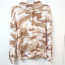 Derek Heart Med Tan  Brown Camouflage Lightweight Fleece Cowl Neck Sweat... - $14.50