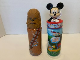 Miracle Bubbles Mickey Mouse &amp; Chewbacca Anti Renversement 2 Bottles New - $5.45