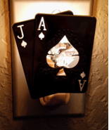 Swarovski Elements Crystal Gold Plated Playing Cards Blackjack Night Lig... - $24.99