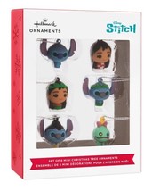 Disney Hallmark Lilo and Stitch Set of 6 Mini Christmas Tree Ornaments NEW - $11.08