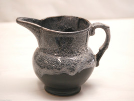 Brush McCoy Stoneware Pottery Black Creamer Gravy Gray Drip Glaze Kitchen Tool - £11.83 GBP