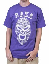 Raza Mens Black or Purple Lucha Libre Luchador Wrestling Campeon Mask T-Shirt NW - £26.61 GBP