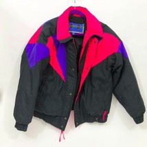 Double Black Mens Down Filled Ski Jacket Medium Black and Neon Color - $368.58 MXN