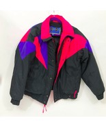 Double Black Mens Down Filled Ski Jacket Medium Black and Neon Color - $368.58 MXN