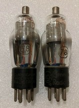 Type 78 RCA Cunningham Matched Pair Tubes Engraved Base Mesh Plate No. 78 / #78 - $9.05