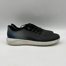 Crocs Literide 206557 Mens Black Blue Lace Up Low Top Casual Sneaker Siz... - $34.64