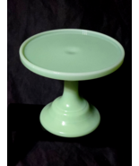 Vintage MOSSER Jadeite Glass Round Pedestal Cake Stand 6.5” Diameter x 5... - $47.99 CAD