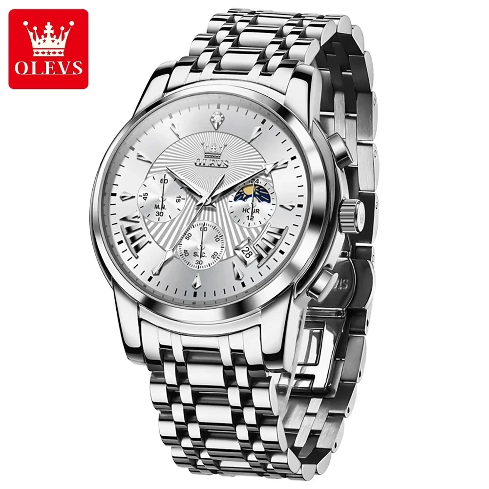 Men&#39;s Quartz Watch Top Brand Stainless Steel Watches Sports Waterproof W... - £56.00 GBP