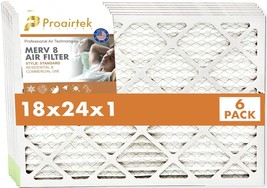 Proairtek AF18241M08SWH Model MERV08 18x24x1 Air Filters (Pack of 6) - £43.29 GBP