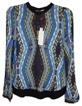 Anthropologie Diamond Path Henley Top Large Blue Motif $265 Cynthia Vinc... - £76.88 GBP